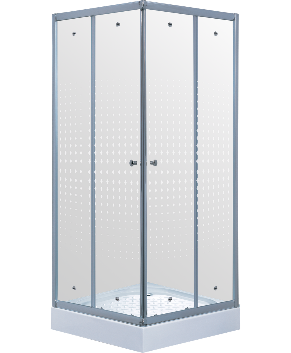 Душевой уголок Timo TL-1102R Romb Glass, стекло прозрачное с узором, 100 х 100 х 200 см 