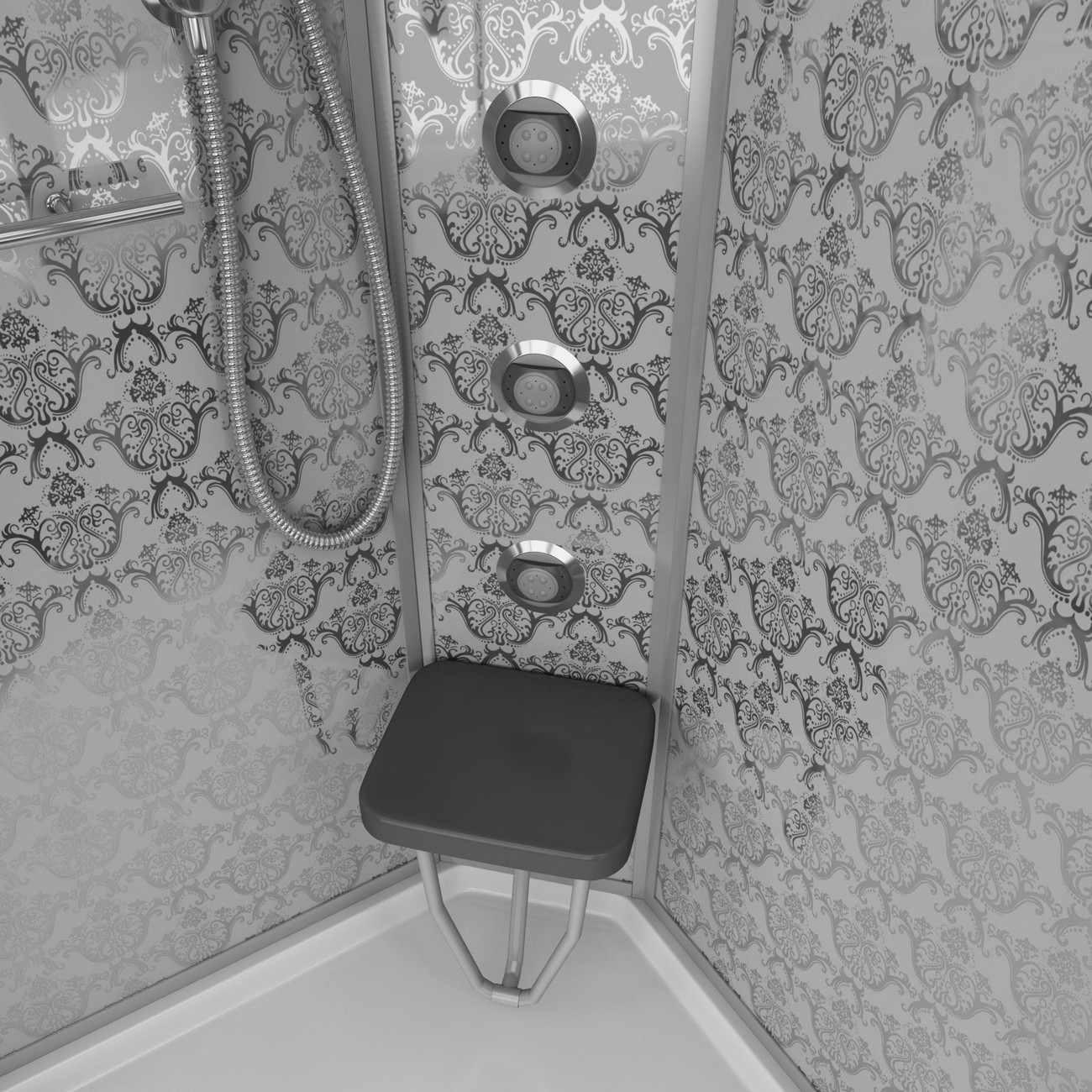 Душевая кабина Niagara 7715W, 90 x 90 см с гидромассажем, стенки белые 