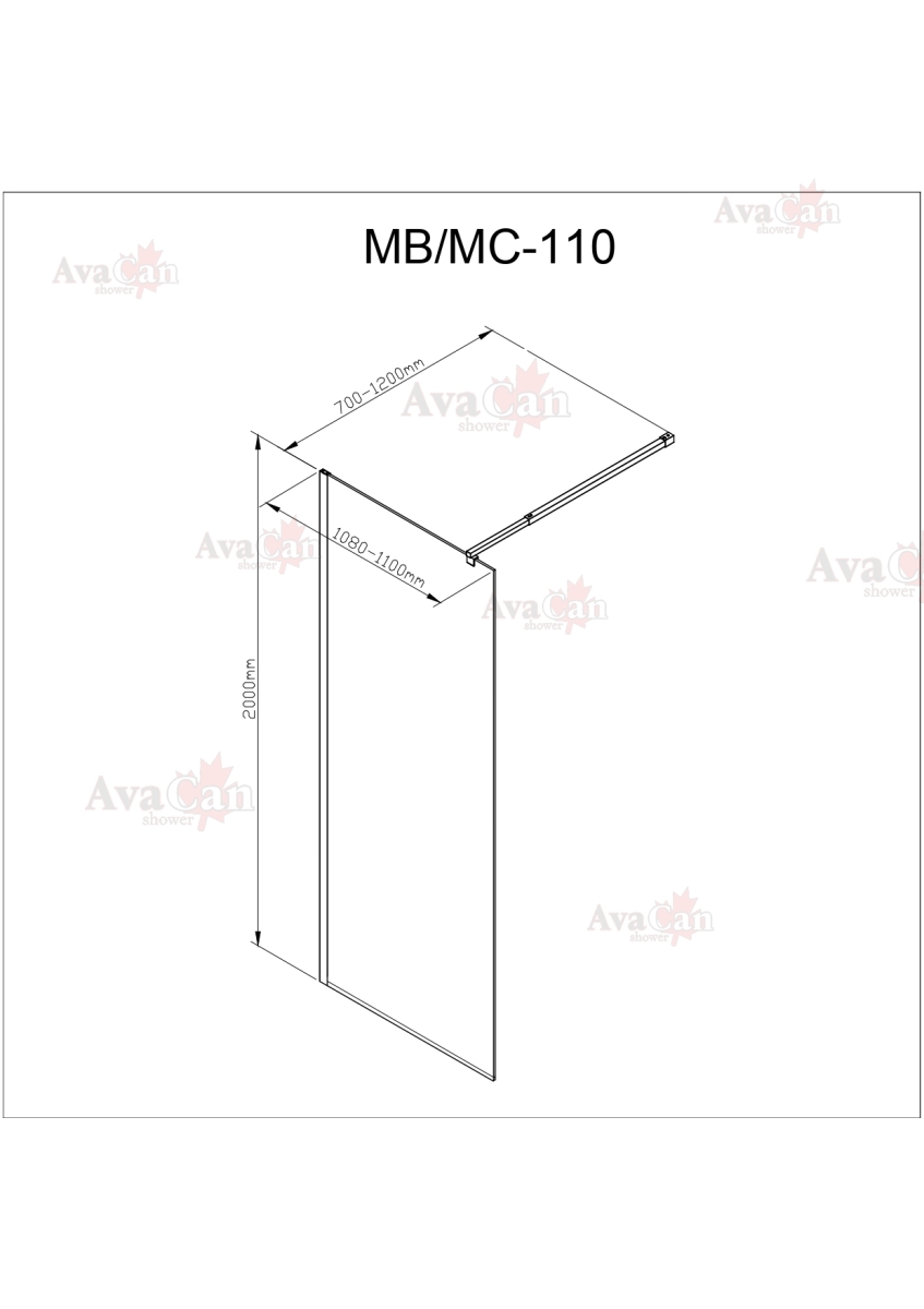 Душевая перегородка AvaCan MB110 