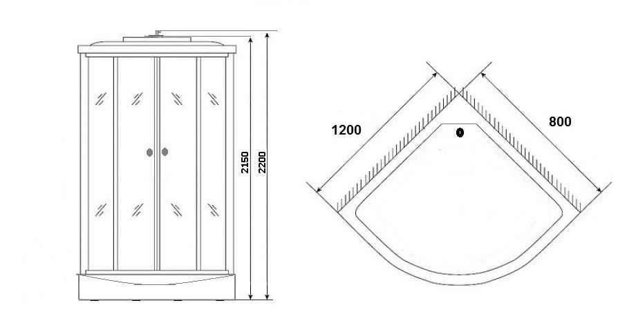 Душевая кабина Niagara Ultra NG-1903-01R (120х80х220) низкий поддон(16см),черный,стекло тонированное,4 места 