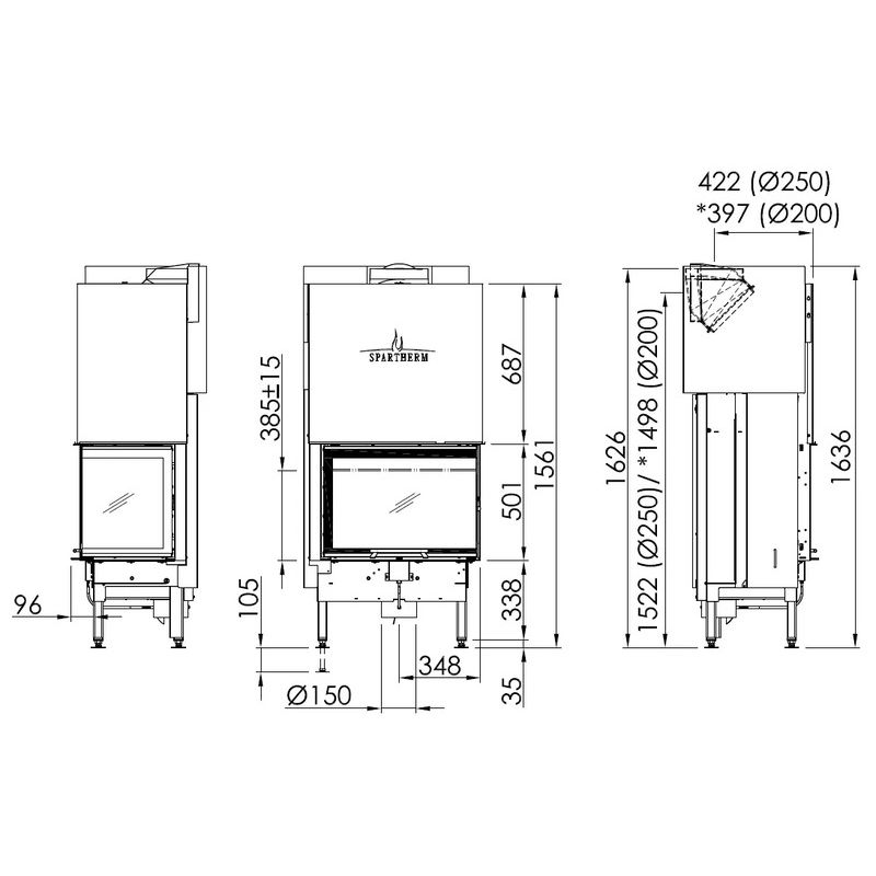Каминная топка SPARTHERM Varia 2R-68h светлый шамот 