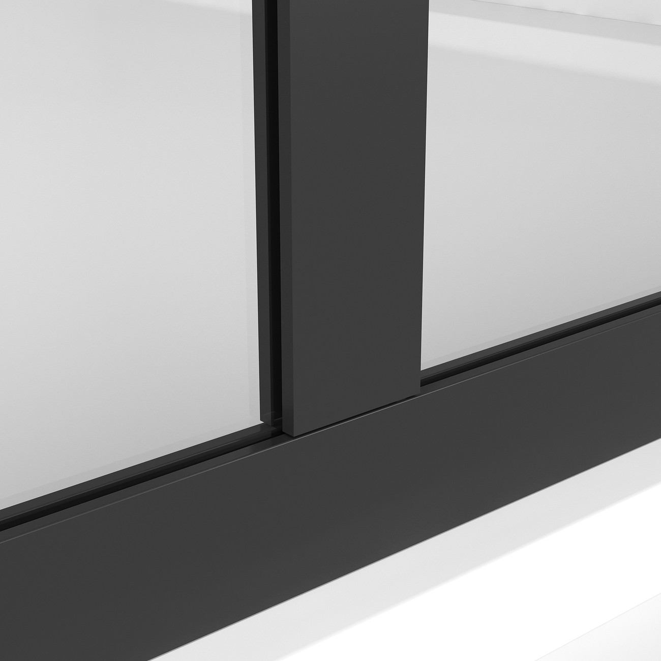 Душевая перегородка Niagara Nova NG-686-90BLACK (90х195) черный матовый,стекло прозрачное,1 место 