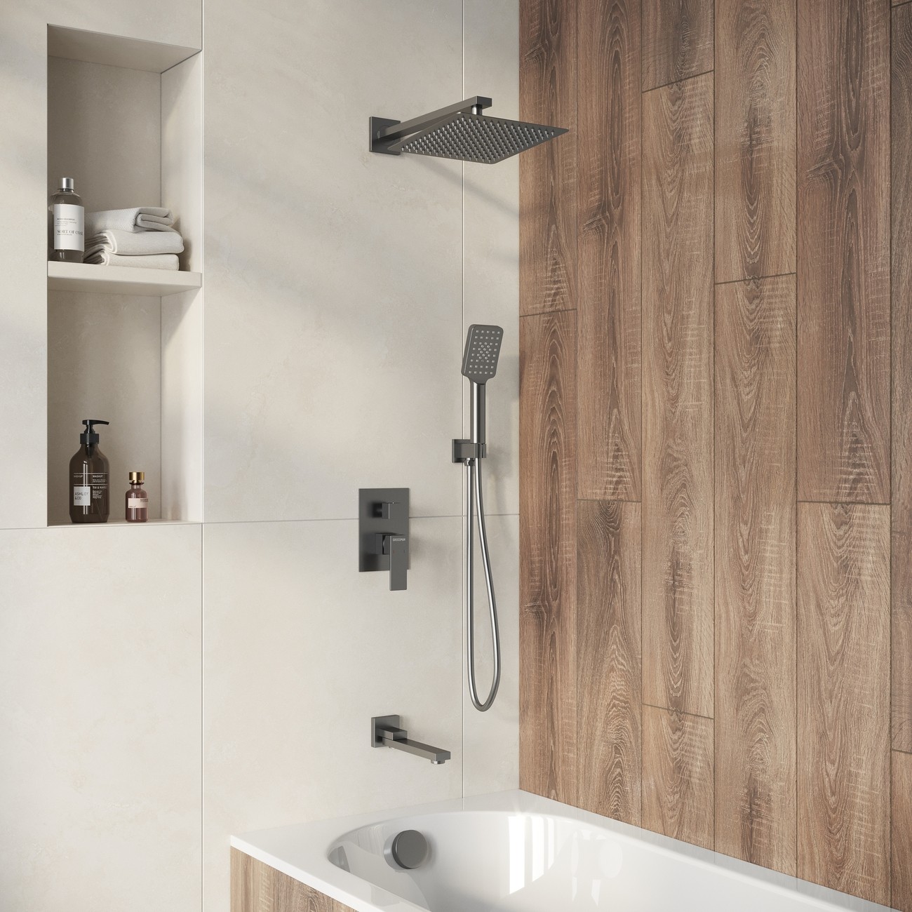 Душевая система скрытого монтажа Grossman Style 501.K35.05.420 графит сатиновый,1 место 