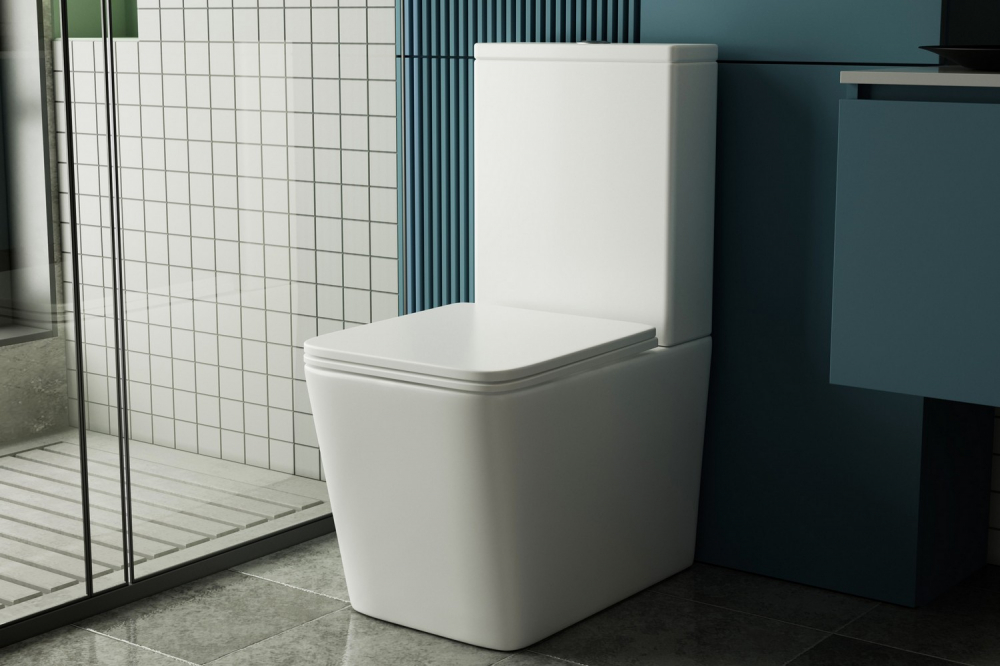 Унитаз-компакт Abber Rechteck AC1210T, безободковый, Торнадо, крышка-сиденье микролифт, белый 