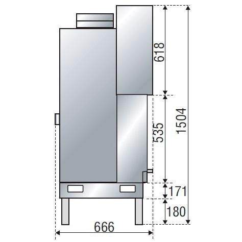 Каминная топка H 1200 SIMPLE FACE WS BLACK (Axis) 