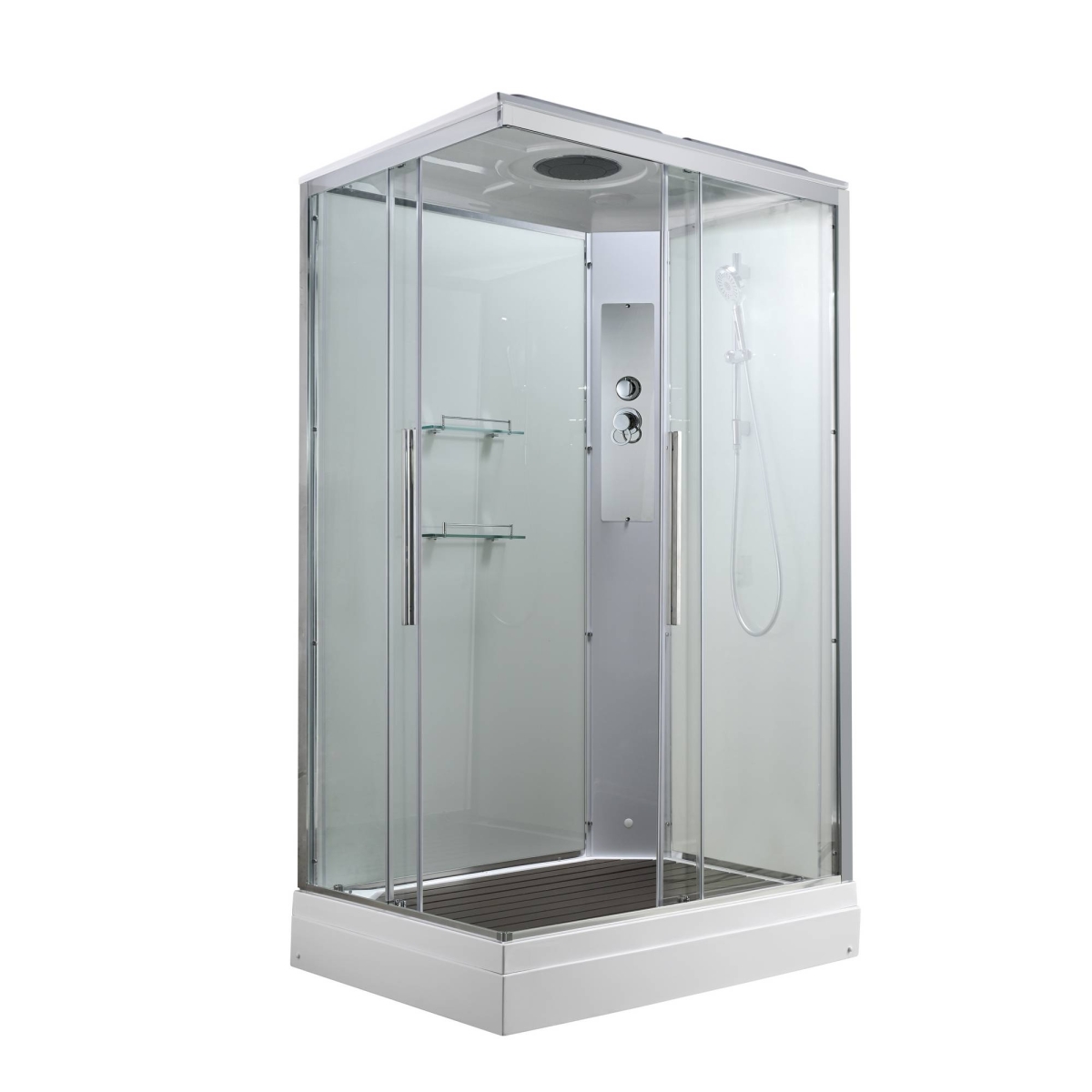 Душевая кабина Avacan K2012 78217, 120 х 90 см, с крышей, поддон низкий, стекло прозрачное, профиль хром 