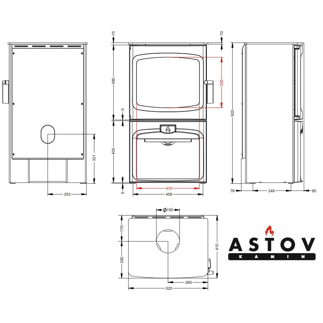 Печь камин Астов АЛИСА 920 
