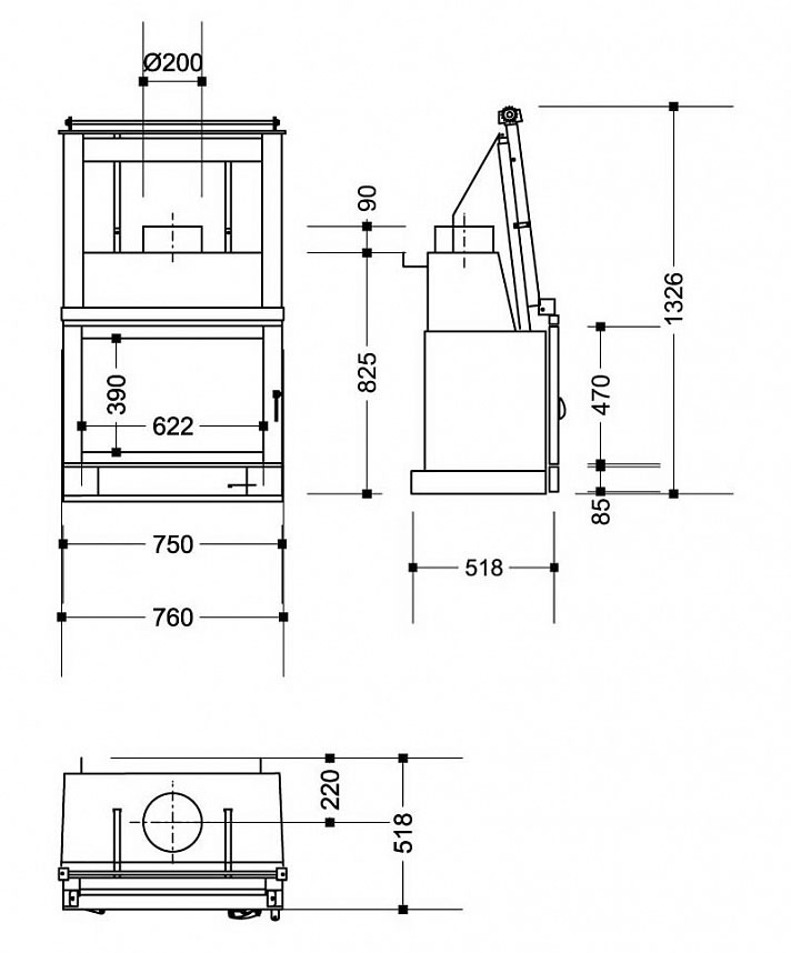 Каминная топка 162C (Supra) 