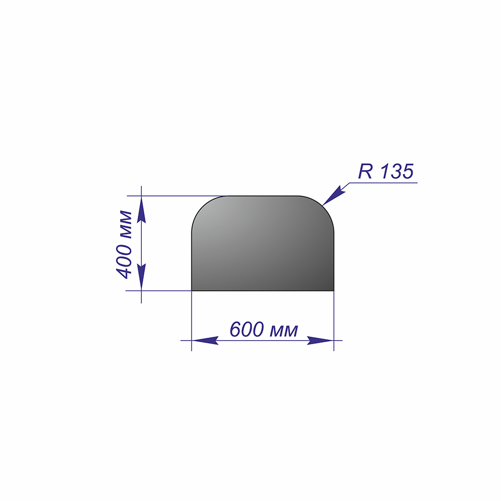 Лист предтопочный 400*600*1 R135 антрацит 