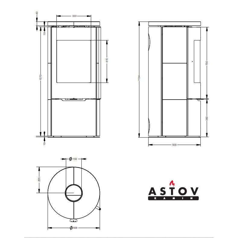 Печь камин Астов R1.0 K 