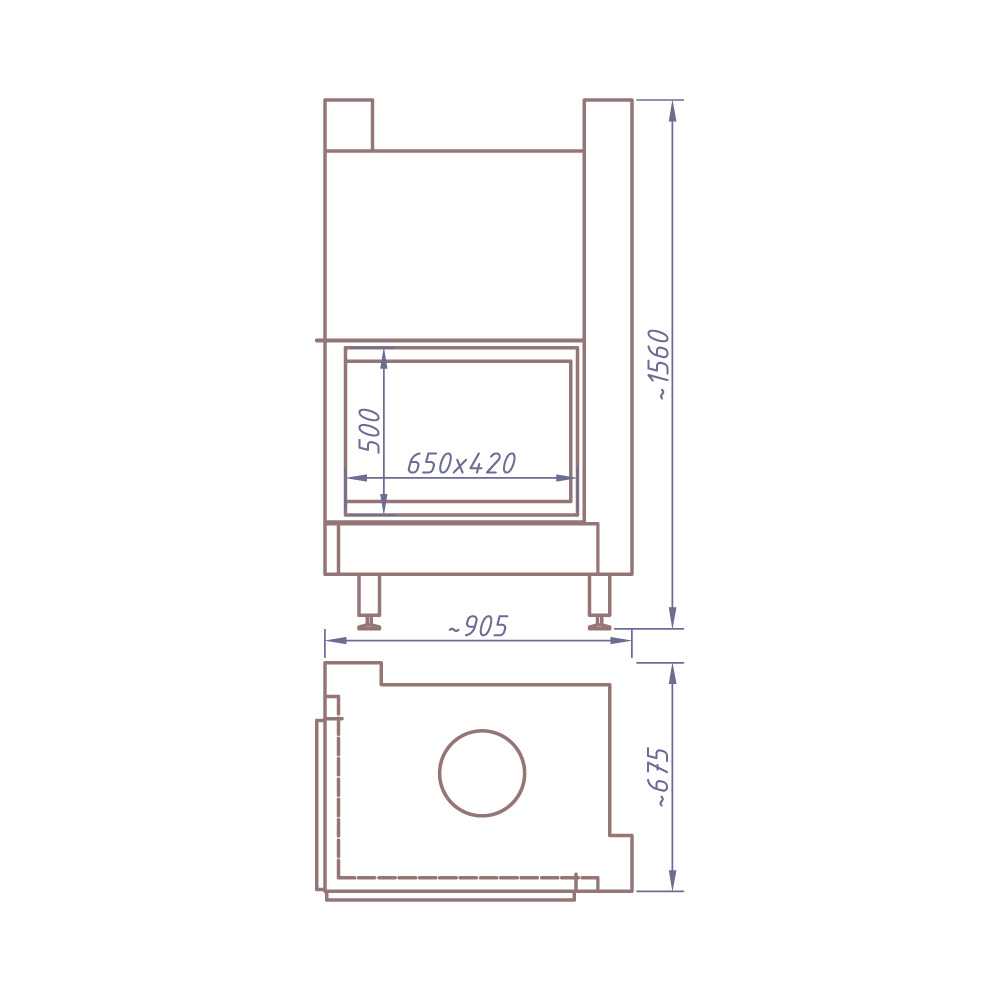 Каминная топка STAV CFL 650G 