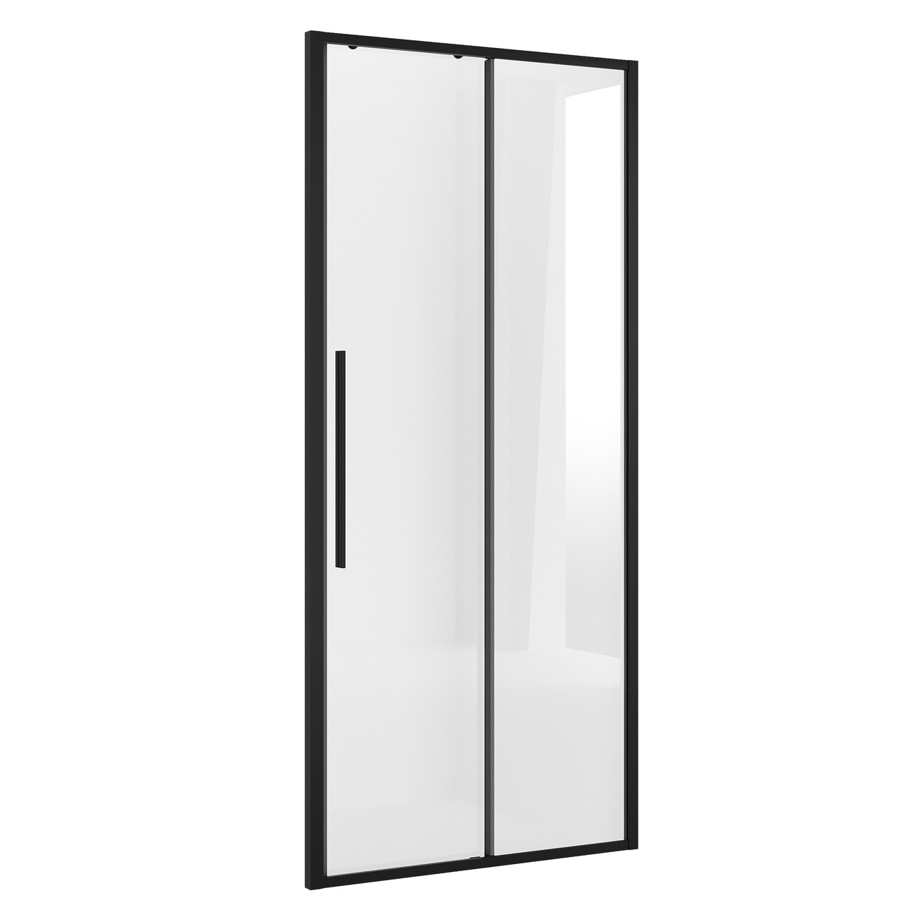 Дверь в нишу Niagara Nova NG-84-10AB (100х195) черный матовый,стекло прозрачное,дверь раздвижная,1 место 
