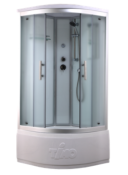 Душевой бокс Timo Standart T-6690SF, 90 x 90 см, c крышей, высокий поддон, стекла матовые, профиль хром 