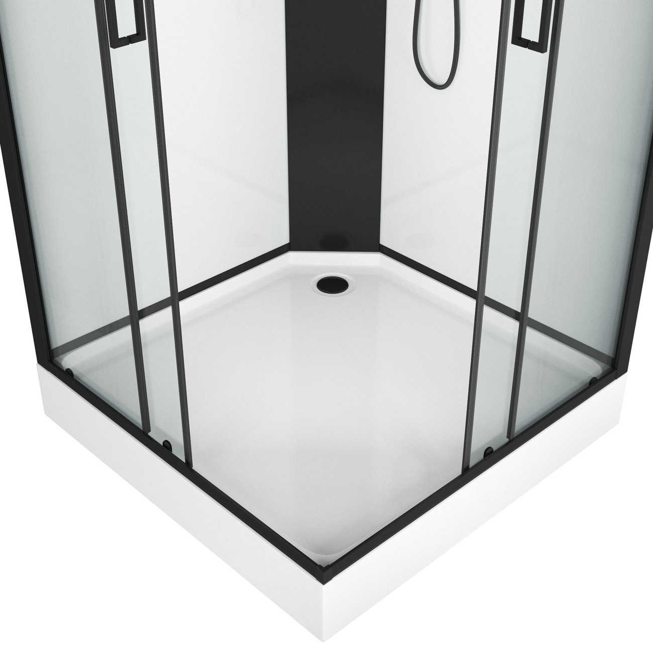 Душевая кабина Grossman Elegans 100 x 100 см, квадратная, профиль черный, GR250Q 