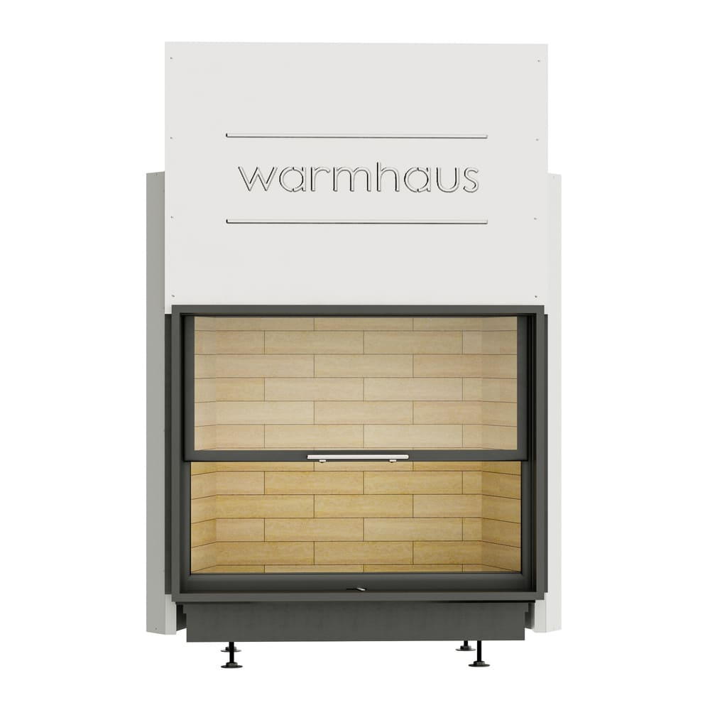 Каминная топка FLAT 87/70h (Warmhaus) с прямым стеклом, футеровка шамот 