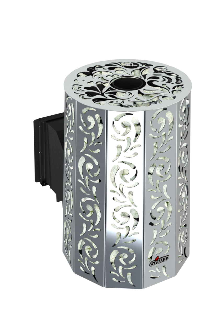 Дровяная печь для бани Grill’D Violet Steel Long Window Max Pro (Камень колотый, 100 кг) 