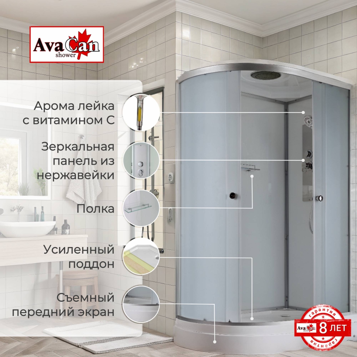 Душевая кабина D2012R стандартная 