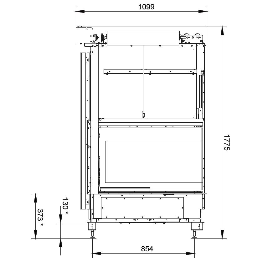 Каминная топка Palazzetti Ecomonoblocco WT 86R V13ET 