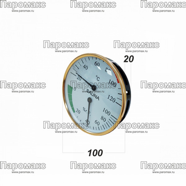 Термометр и гигрометр 10*2 (металлический корпус) В23017 