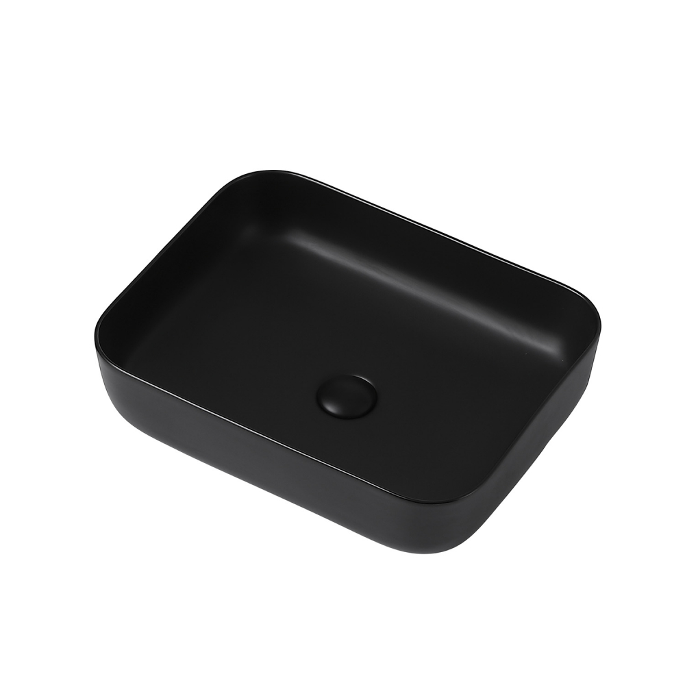 Раковина Abber Rechteck AC2202MB, накладная, 50 х 39 х 14 см, черная матовая 