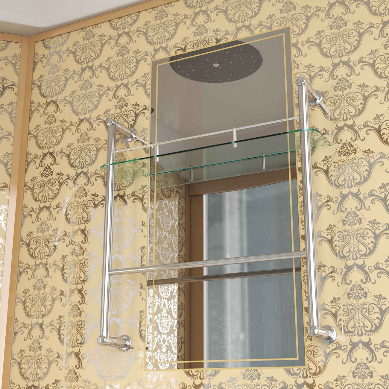 Душевая кабина Niagara Luxe NG-7712GR (80x120х215) высокий поддон(38см),дверь раздвижная,стенки золото,4 места 