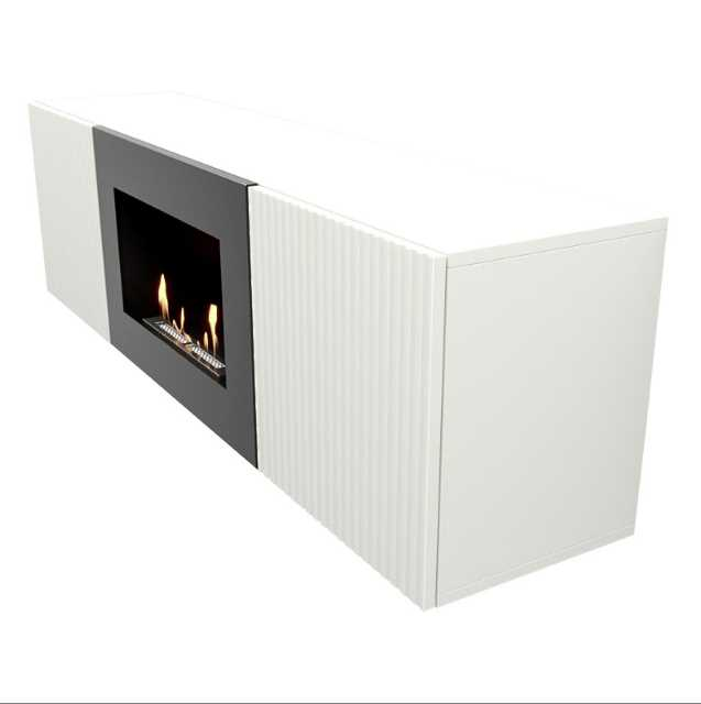 Тумба с биокамином Firelight BFP/P-1400L белая 