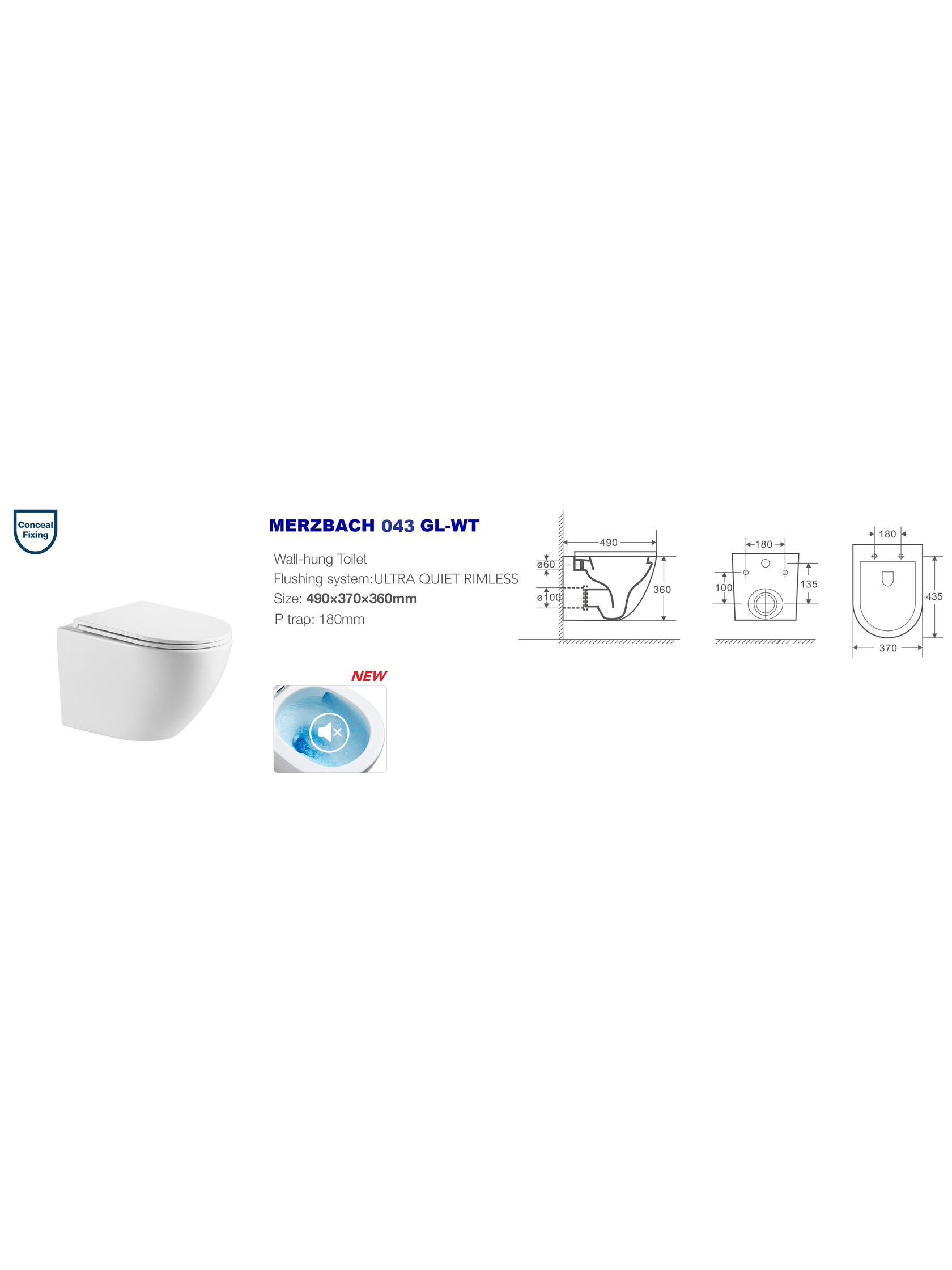 WW MERZBACH 043 GL-WT Унитаз подвесной 