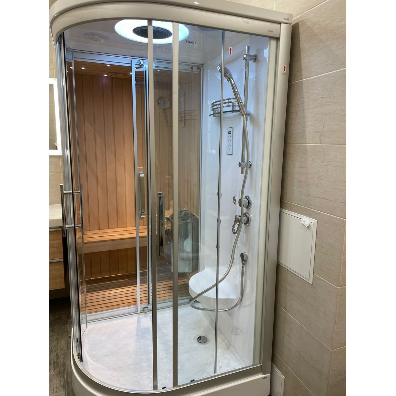 Душевая кабина Frank F915 с сауной, 150 х 150 см 