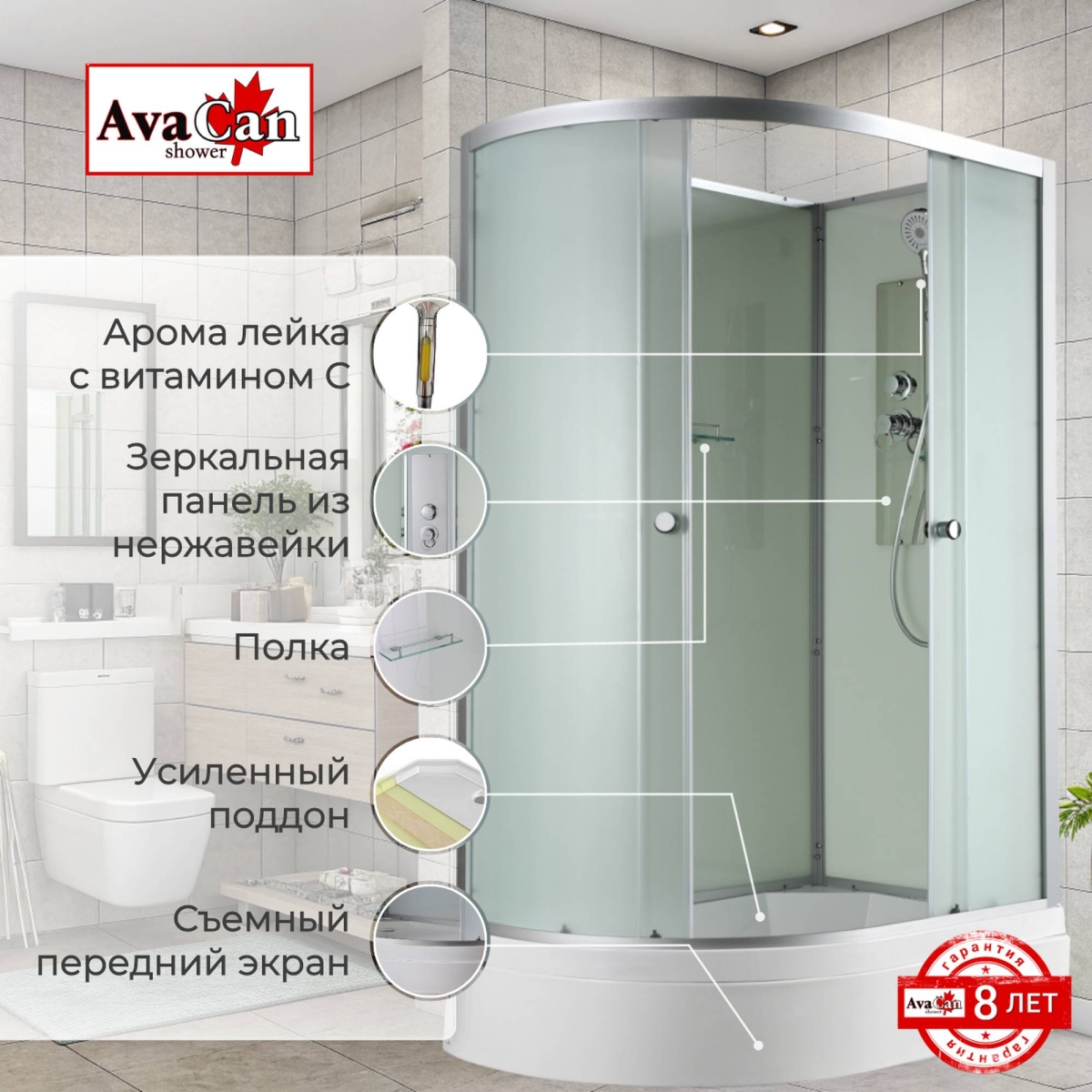 Душевая кабина D3012R N без крыши 