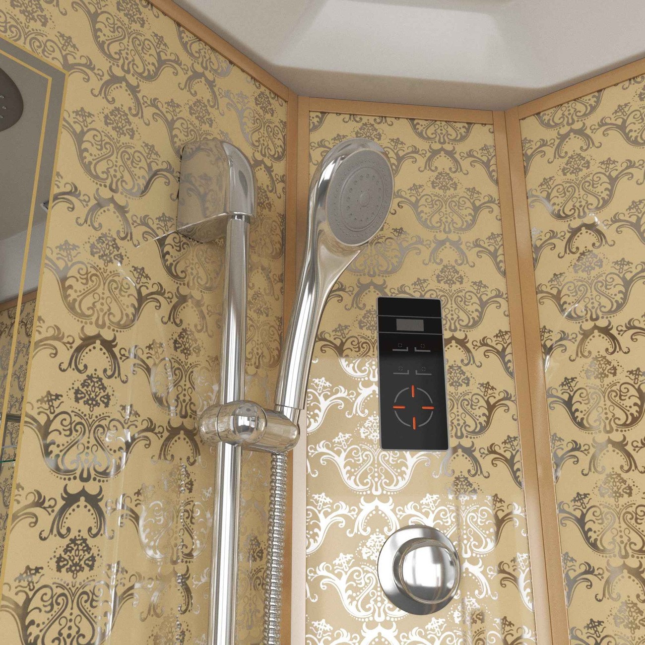 Душевая кабина Niagara Luxe NG-7712GR (80x120х215) высокий поддон(38см),дверь раздвижная,стенки золото,4 места 