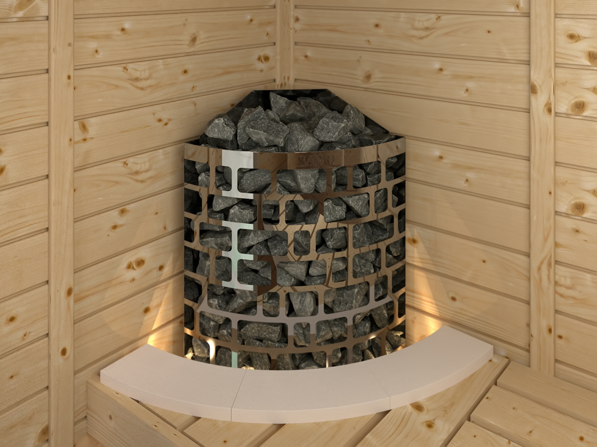 SAWO Монтажный фланец для печи TOWER TH4, TH5, ARI3, угловой, осина, арт. TH-COLLAR-W4-CNR-A 