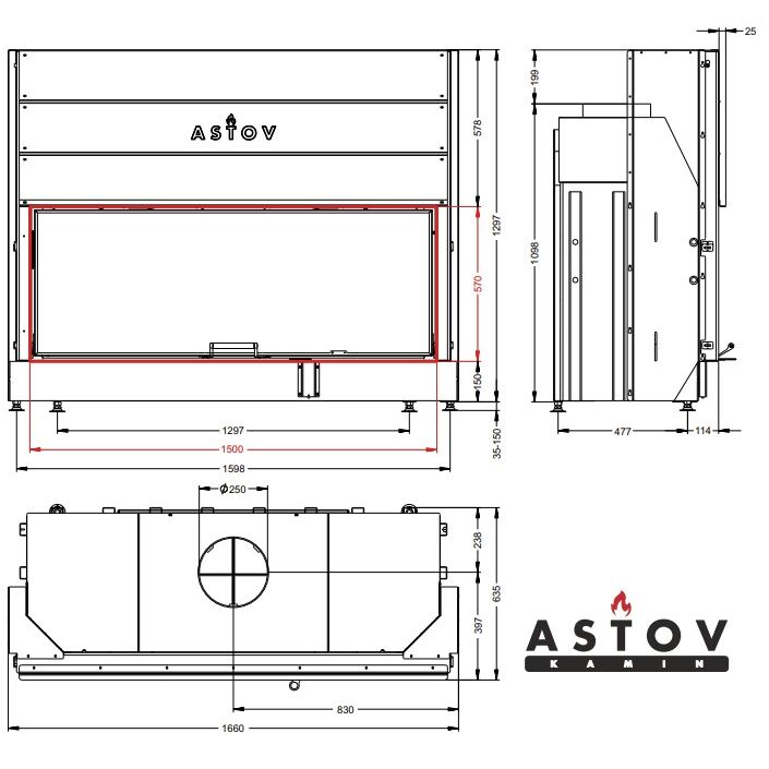 Каминная топка Астов ПС 15057 