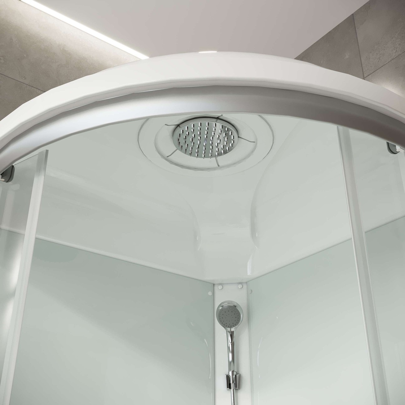 Душевая кабина Niagara Light L90/17, 90 х 90 см, с крышей, поддон низкий, стекло прозрачное, профиль хром 
