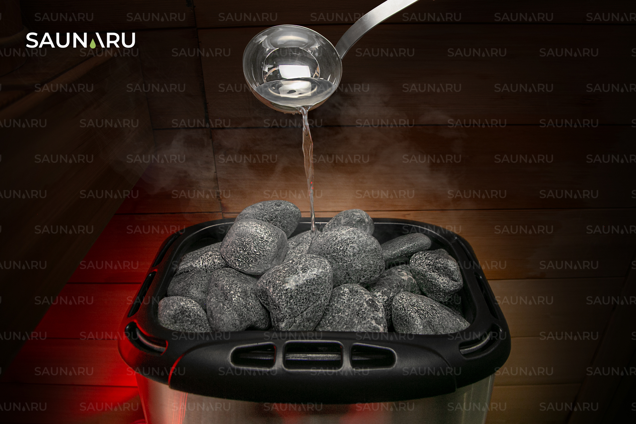 SAUNARU Камни для сауны Жадеит шлифованный PREMIUM, фракция до 100 мм, ведро 15 кг, артикул SSB15-JP 