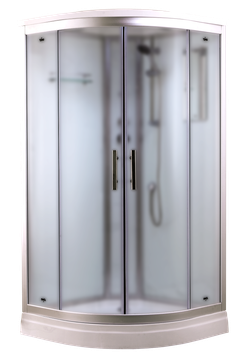 Душевая кабина Timo Standart T-6601SF 100 x 100 см, с крышей, с гидрозатвором, стекло Fabric, профиль Silver 