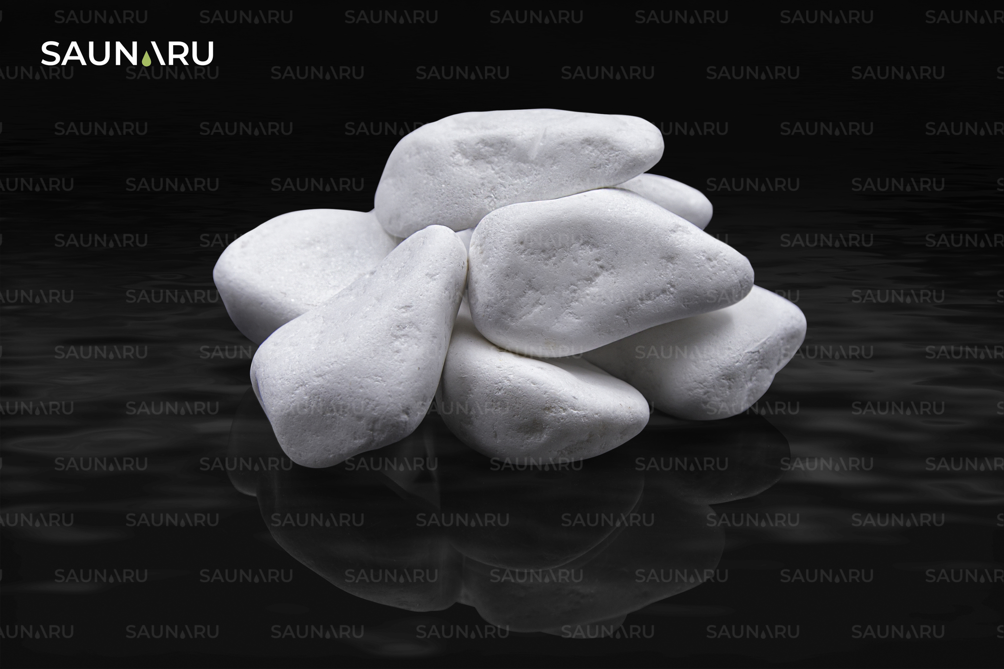 SAUNARU Камни для сауны Кварц шлифованный PREMIUM, фракция до 100 мм, ведро 15 кг, артикул SSB15-QP 