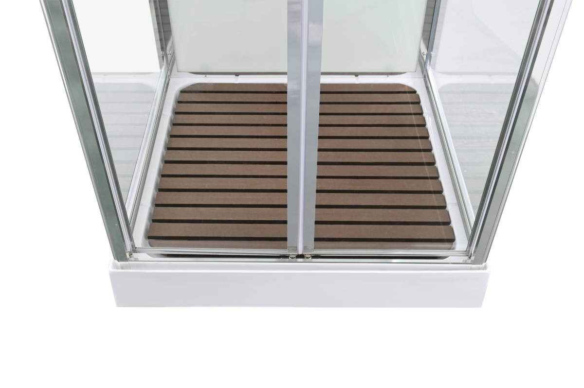 Душевая кабина AvaCan V2080LED 78240, 80 x 80 см, с LED подсветкой, с крышей, поддон низкий, стекло прозрачное, профиль хром 