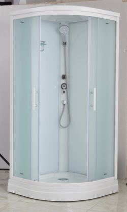 Душевая кабина Imwei XDM-09FH, 90 x 90 см, средний поддон, с крышей, стекла матовые, профиль брашированный, анодированный, алюминиевый 