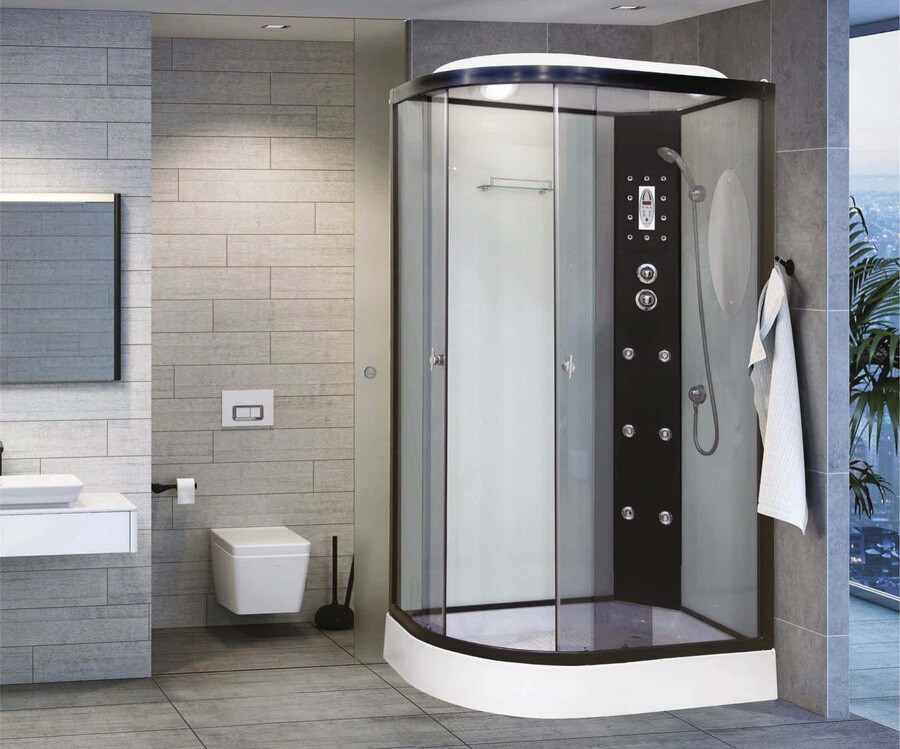 Душевая кабина Niagara Ultra NG-1903-01R (120х80х220) низкий поддон(16см),черный,стекло тонированное,4 места 