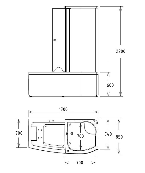 Акриловая ванна Gemy G8040 B R 