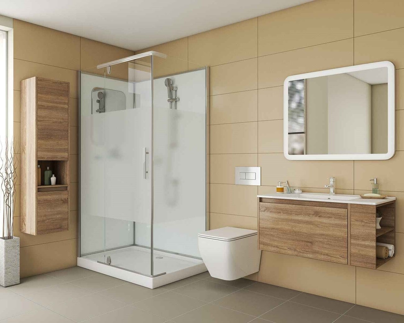 Душевая кабина Grossman 120 x 80 см, прямоугольная, хром, левая/правая 