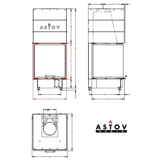 Каминная топка Астов П3С 5357 