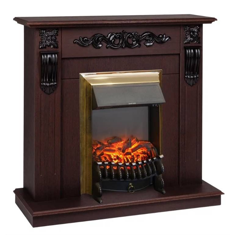 Камин RealFlame Dominica DN с очагом Fobos Lux Brass 