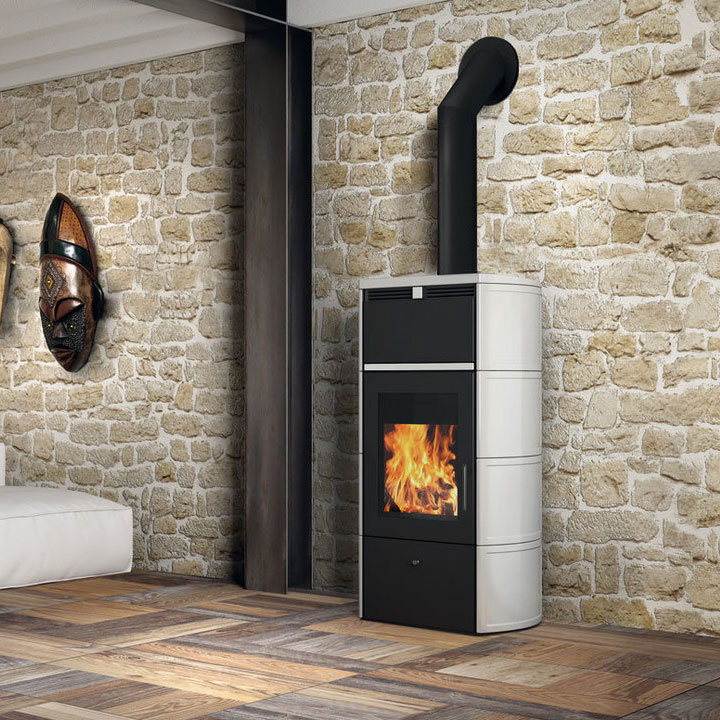 Печь FLAMMA 14 CS BIANCO PANNA (EdilKamin) 