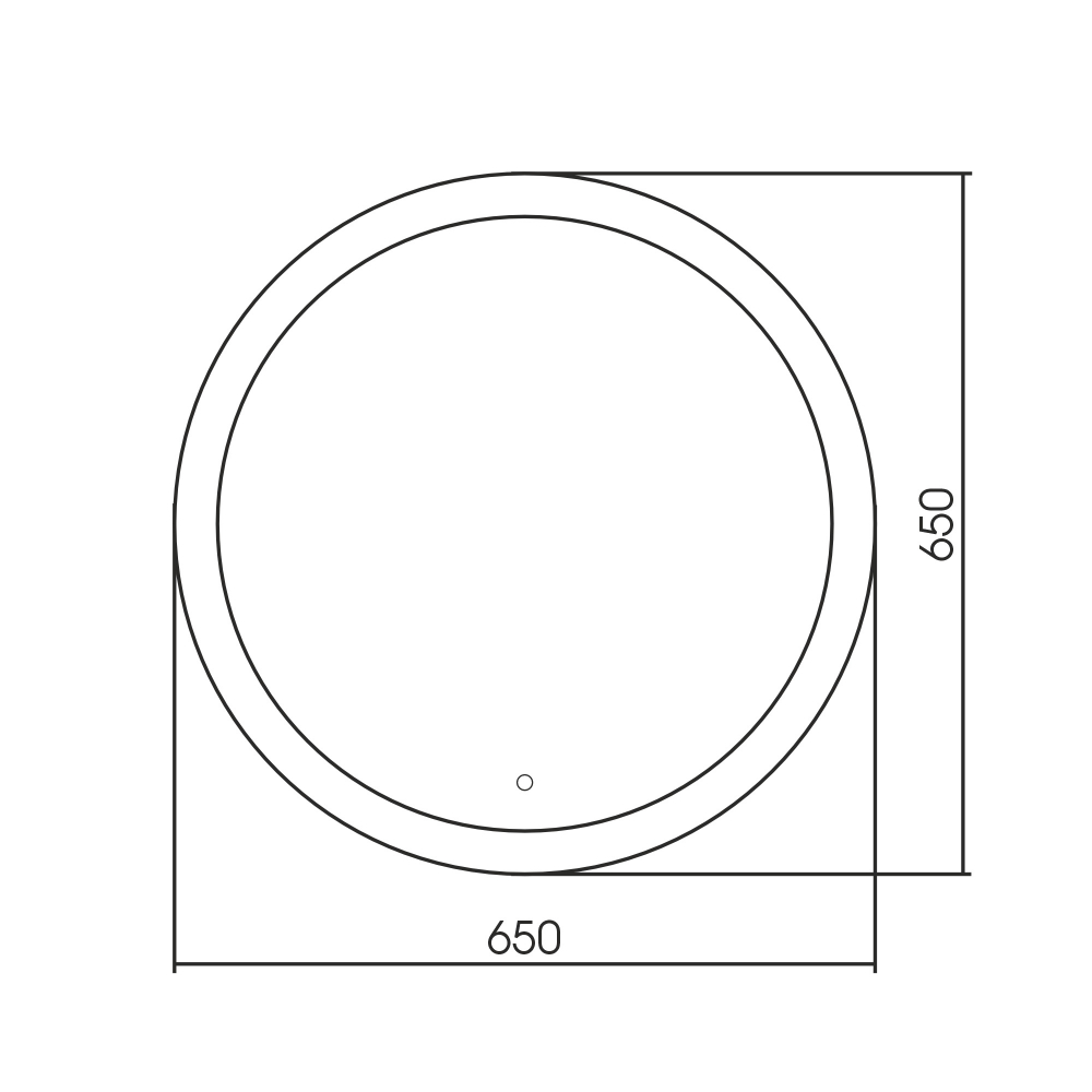 Зеркало Abber Mond AG6202S-0.65, 65 см, с подсветкой, сенсорный выключатель, цвет белый 
