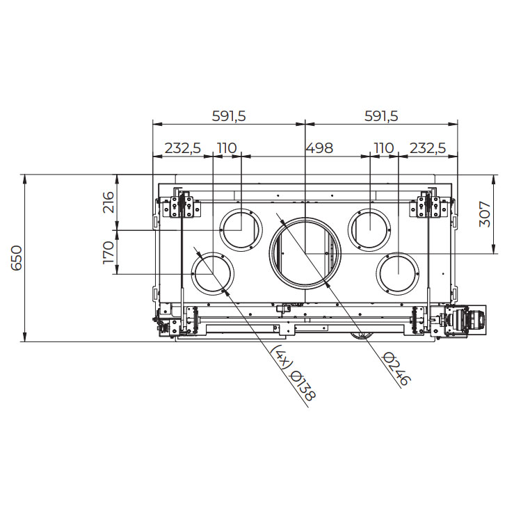 Каминная топка ECOMONOBLOCCO WT 16:9B V13 Eplus (Palazzetti) 