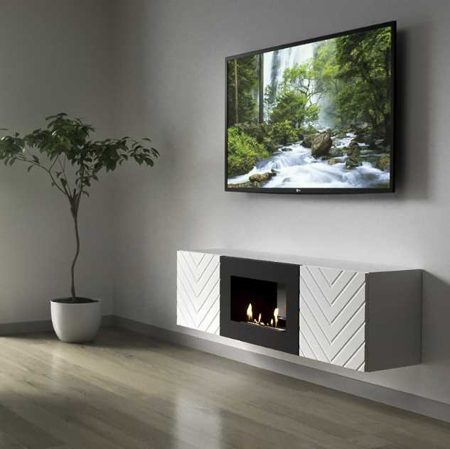 Тумба с биокамином Firelight BFP/P-1400V белый 