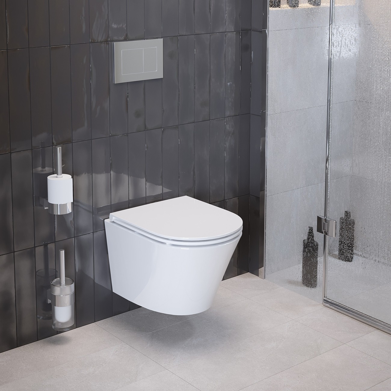 Унитаз Ritz 233K19004RS (475*360*350) подвесной БЕЗОБОДКОВЫЙ, 2 места 