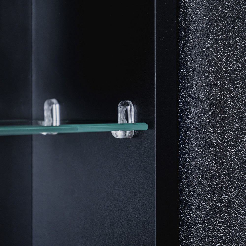 Зеркальный шкаф Abber Kontur AG6339SWHB, 50 см, подсветка, сенсорный выключатель, часы, подогрев, цвет черный 
