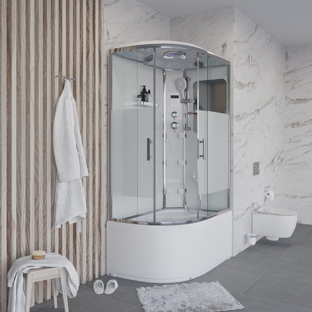Душевая кабина Niagara Ultra NG-310-01R (120х80х220) высокий поддон(48см),стекло матовое,4 места 
